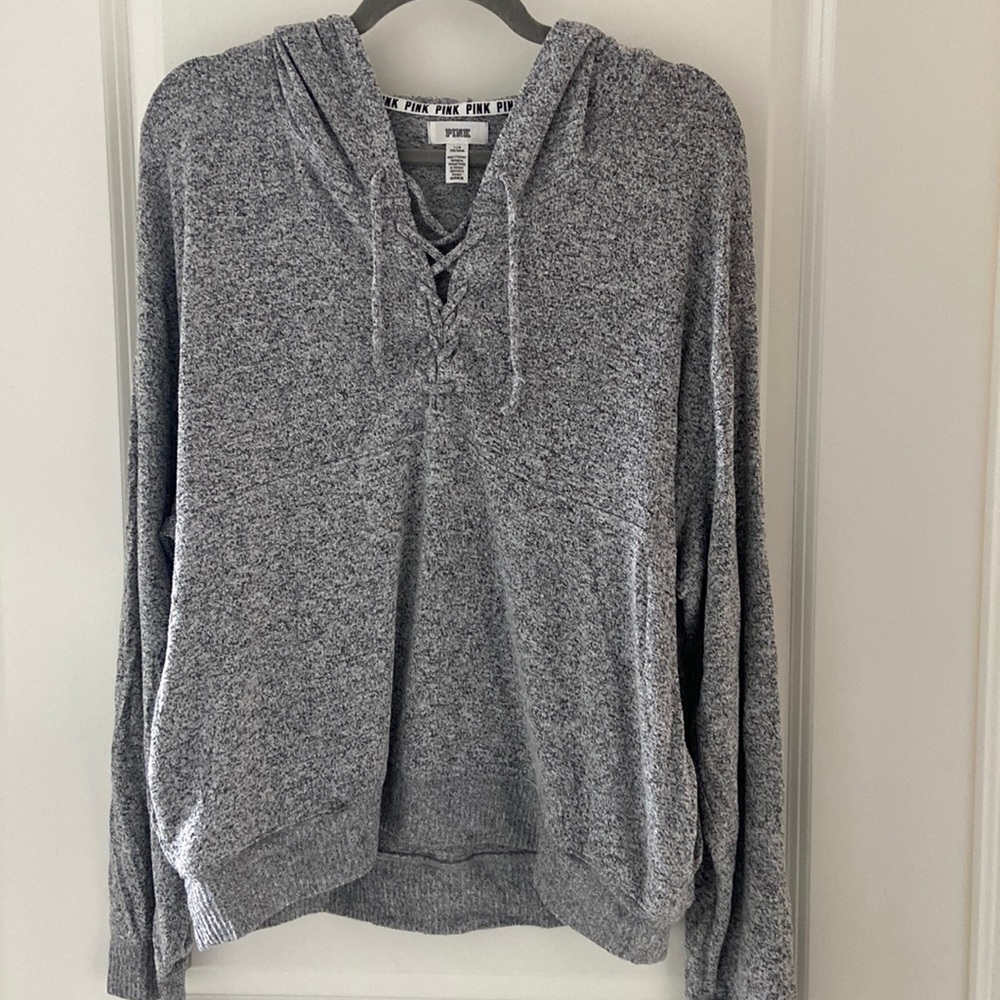 PINK grey hoodie - size L